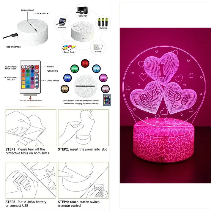 Radiant Love Lamp - Best Valentine Gift To Her 🌟 Enes-Valentine Gift