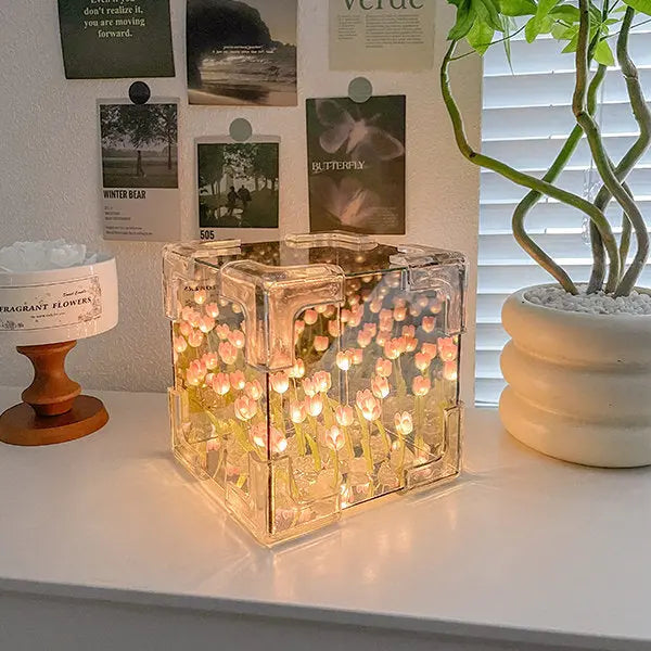 Tulip Cube Night Lamp – Cozy DIY Gift for a Romantic Touch Enes