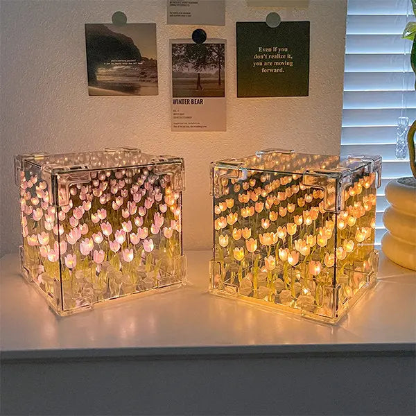 Tulip Cube Night Lamp – Cozy DIY Gift for a Romantic Touch Enes-Valentine Gift