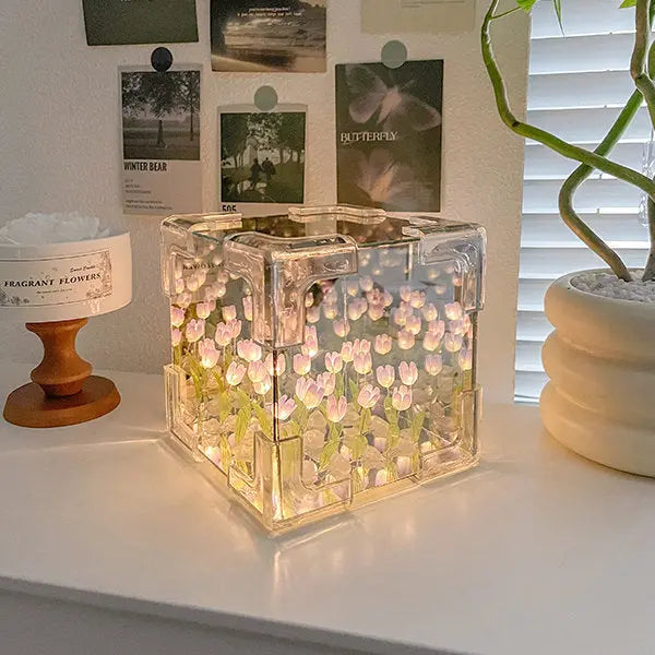 Tulip Cube Night Lamp – Cozy DIY Gift for a Romantic Touch Enes-Valentine Gift