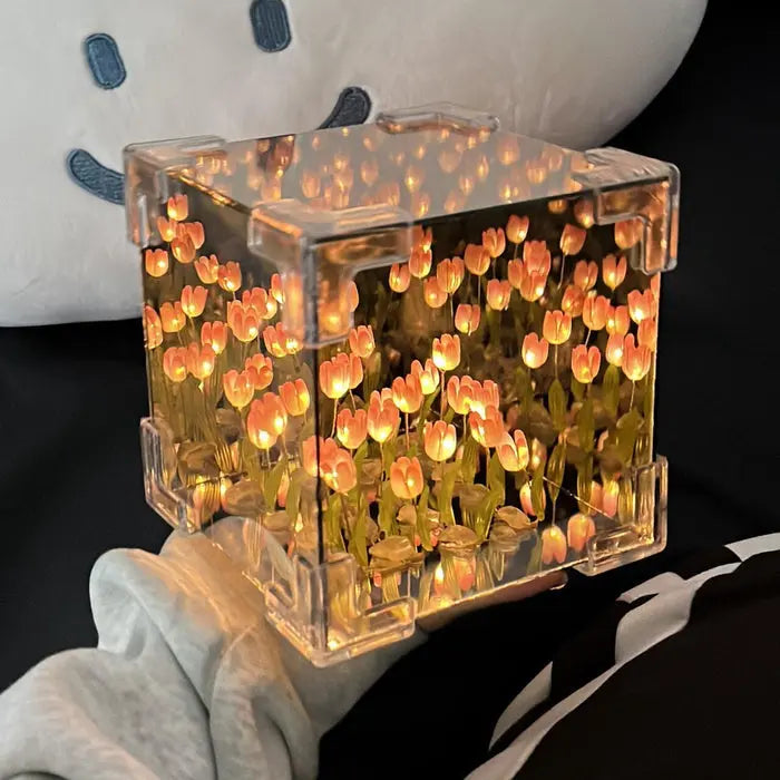 Tulip Cube Night Lamp – Cozy DIY Gift for a Romantic Touch Enes-Valentine Gift