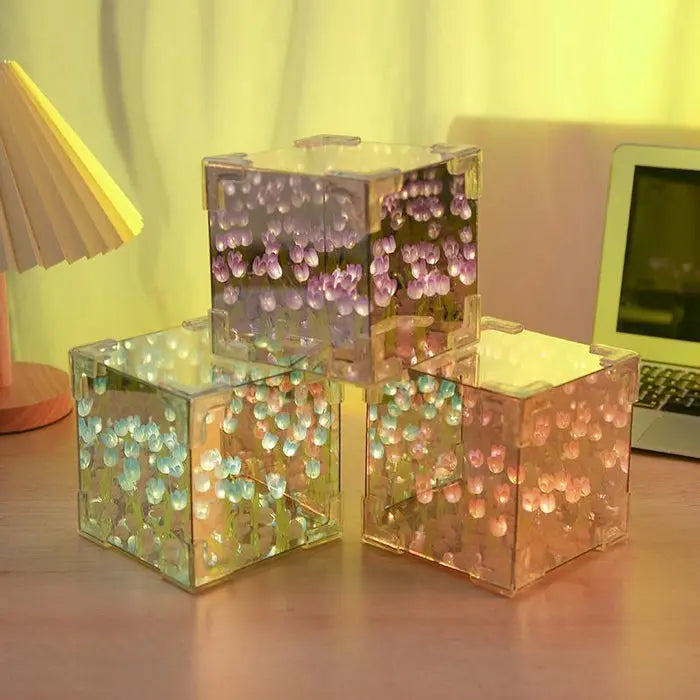 Tulip Cube Night Lamp – Cozy DIY Gift for a Romantic Touch Enes-Valentine Gift