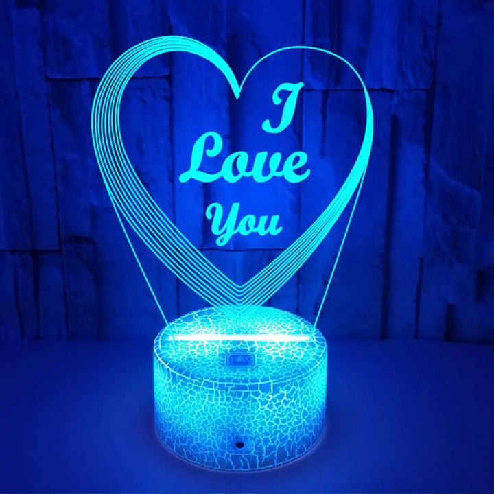 Valentine's Day Gift Colorful 3D Lamp Creative Touch Enes