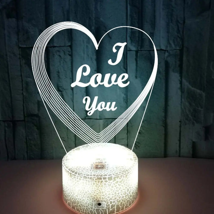 Valentine's Day Gift Colorful 3D Lamp Creative Touch Enes