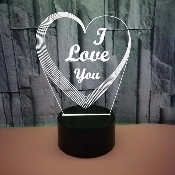 Valentine's Day Gift Colorful 3D Lamp Creative Touch Enes