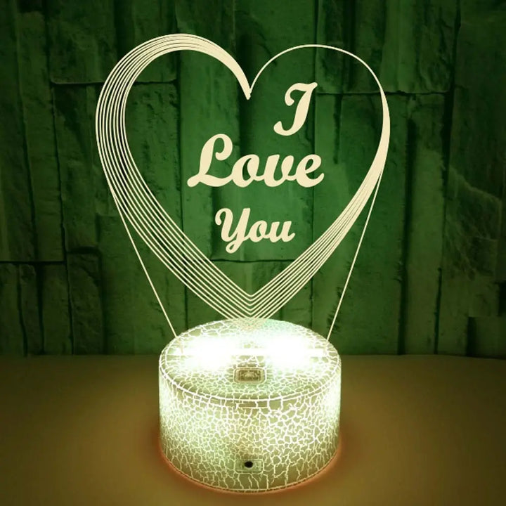 Valentine's Day Gift Colorful 3D Lamp Creative Touch Enes